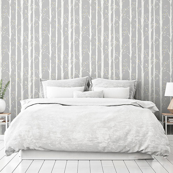 Purchase AH909504 Brewster Wallpaper, Florence Grey Forest - Arthouse12