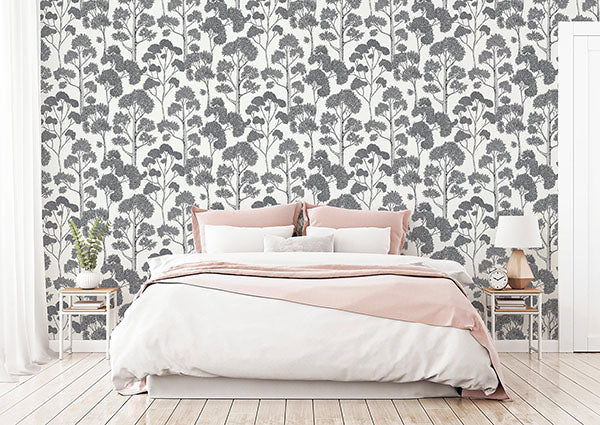 Purchase AH909505 Brewster Wallpaper, Blanche Silver Trees - Arthouse1
