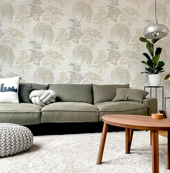 Purchase AH909605 Brewster Wallpaper, Midori Neutral Trees - Arthouse1