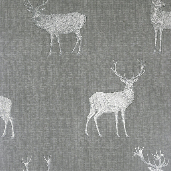 Purchase AH909608 Brewster Wallpaper, Hank Grey Stag - Arthouse