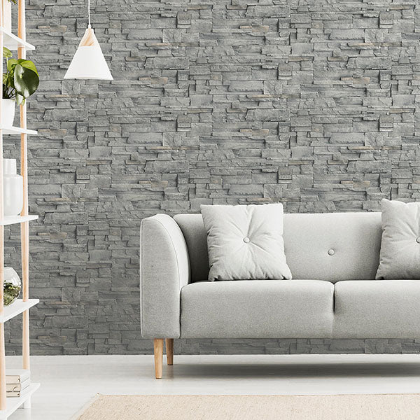 Purchase AH909704 Brewster Wallpaper, Cornell Grey Slate Wall - Arthouse1