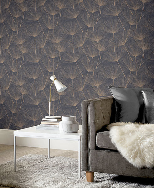 Purchase AH920807 Brewster Wallpaper, Kazue Metallic Dandelion - Arthouse1