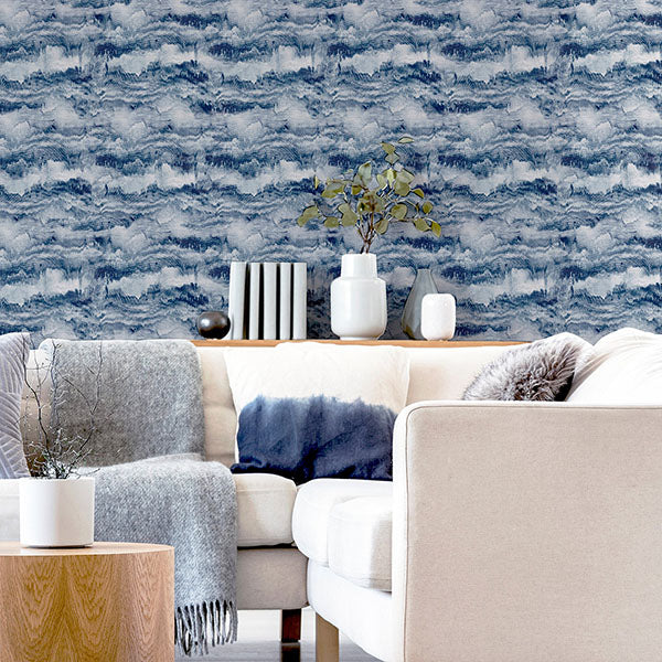 Purchase AH921606 Brewster Wallpaper, Irene Navy Painted Canvas - Arthouse1