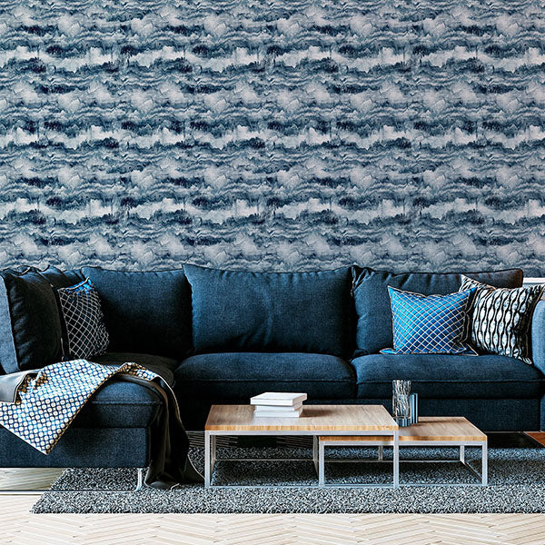 Purchase AH921606 Brewster Wallpaper, Irene Navy Painted Canvas - Arthouse12