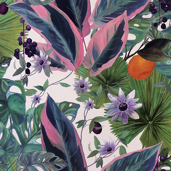 Purchase AH921704 Brewster Wallpaper, Etta White Tropical - Arthouse