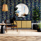 Purchase AH922801 Brewster Wallpaper, Cornelia Navy Floral Stripe - Arthouse1