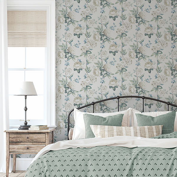 Purchase AH923802 Brewster Wallpaper, Atley Light Green Floral - Arthouse1
