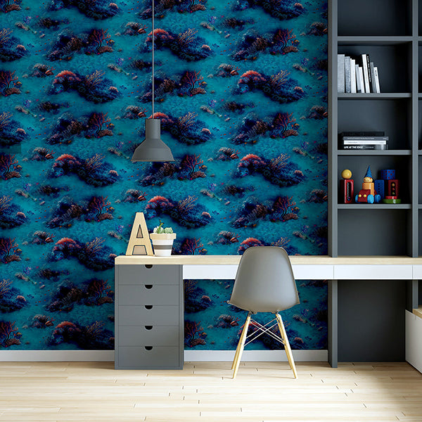 Purchase AH923808 Brewster Wallpaper, Orlena Blue Under The Sea - Arthouse1