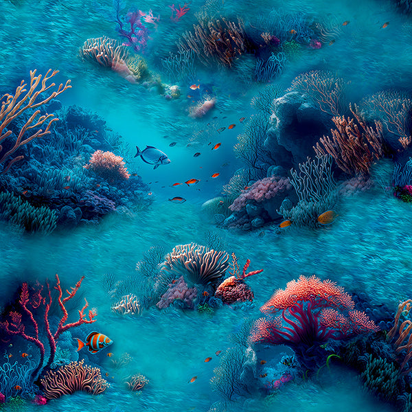 Purchase AH923808 Brewster Wallpaper, Orlena Blue Under The Sea - Arthouse