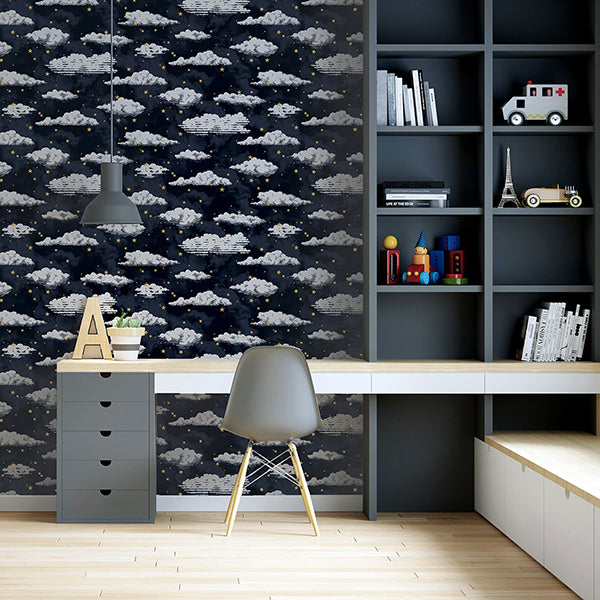 Purchase AH923907 Brewster Wallpaper, Zeno Navy Starry Skies - Arthouse1