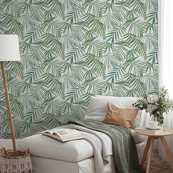 Purchase AH923909 Brewster Wallpaper, Juan Green Palm Leaves - Arthouse1
