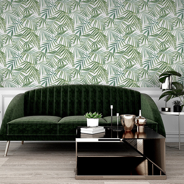 Purchase AH923909 Brewster Wallpaper, Juan Green Palm Leaves - Arthouse12