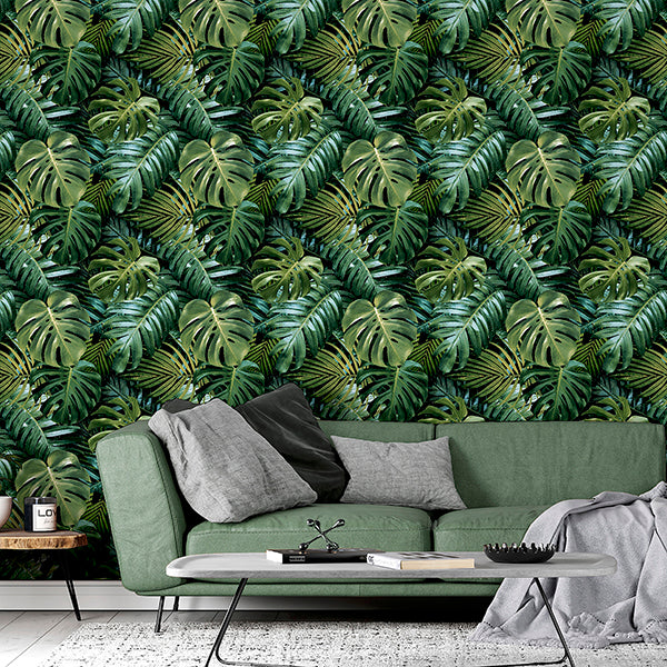 Purchase AH924108 Brewster Wallpaper, Harlynn Green Monstera - Arthouse1