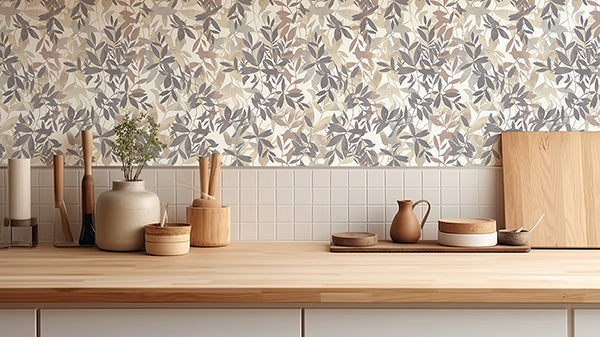 Purchase AH924600 Brewster Wallpaper, Georgianna Neutral Botanical Leaves - Arthouse1