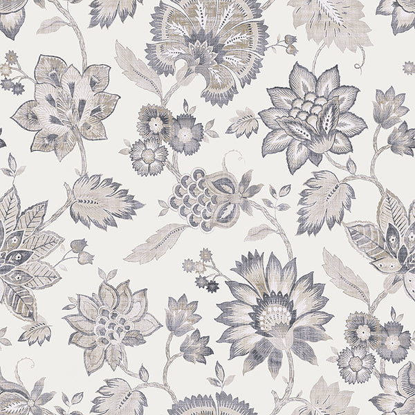 Purchase AH924707 Brewster Wallpaper, Prudie Denim Jacobean Trail - Arthouse