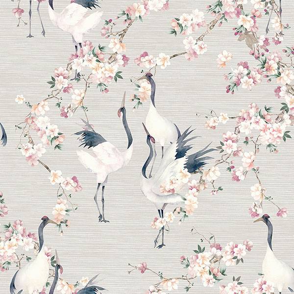 Purchase AH924800 Brewster Wallpaper, Harumi Light Grey Blossom - Arthouse