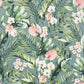 Purchase AH924905 Brewster Wallpaper, Harrietta Sea Green Tropical Floral - Arthouse