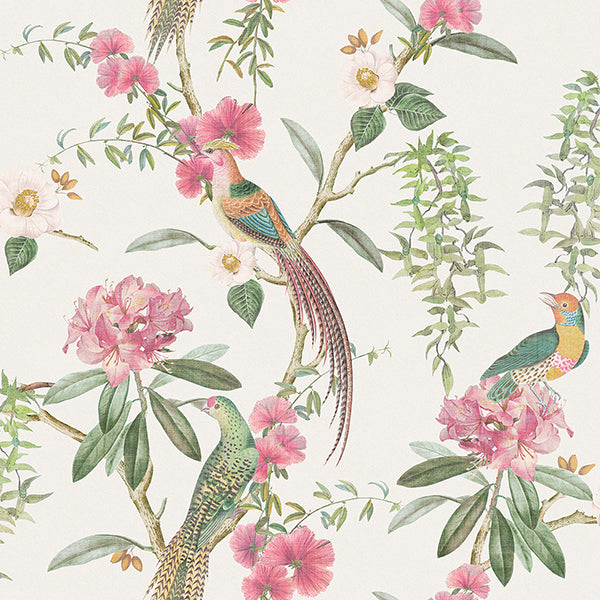 Purchase AH924907 Brewster Wallpaper, Celine Pink Courtyard Garden - Arthouse