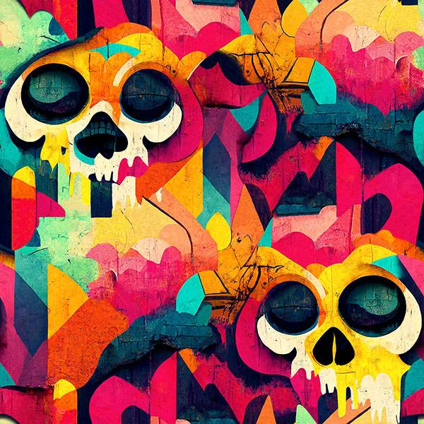 Purchase AH925107 Brewster Wallpaper, Millicent Multicolor Skull - Arthouse