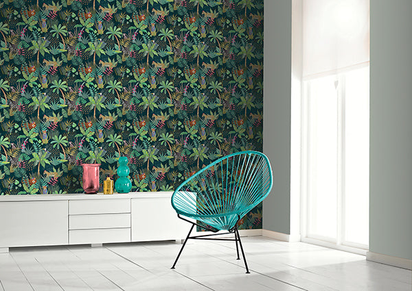 Purchase AH925308 Brewster Wallpaper, Fonda Dark Green Jungle Party - Arthouse1