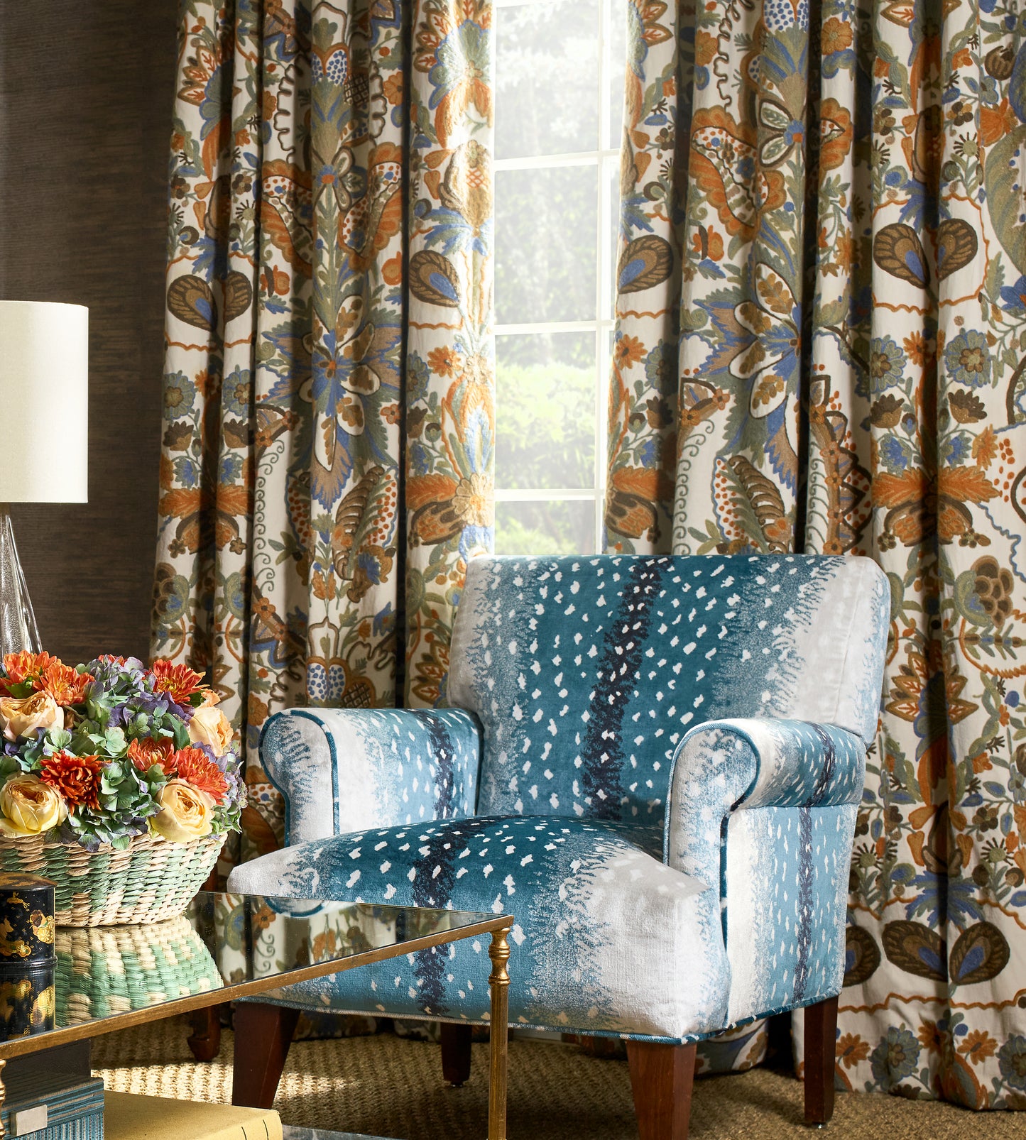 Purchase Old World Weavers Fabric Item AL 0005BOHE, Antelope Peacock 2