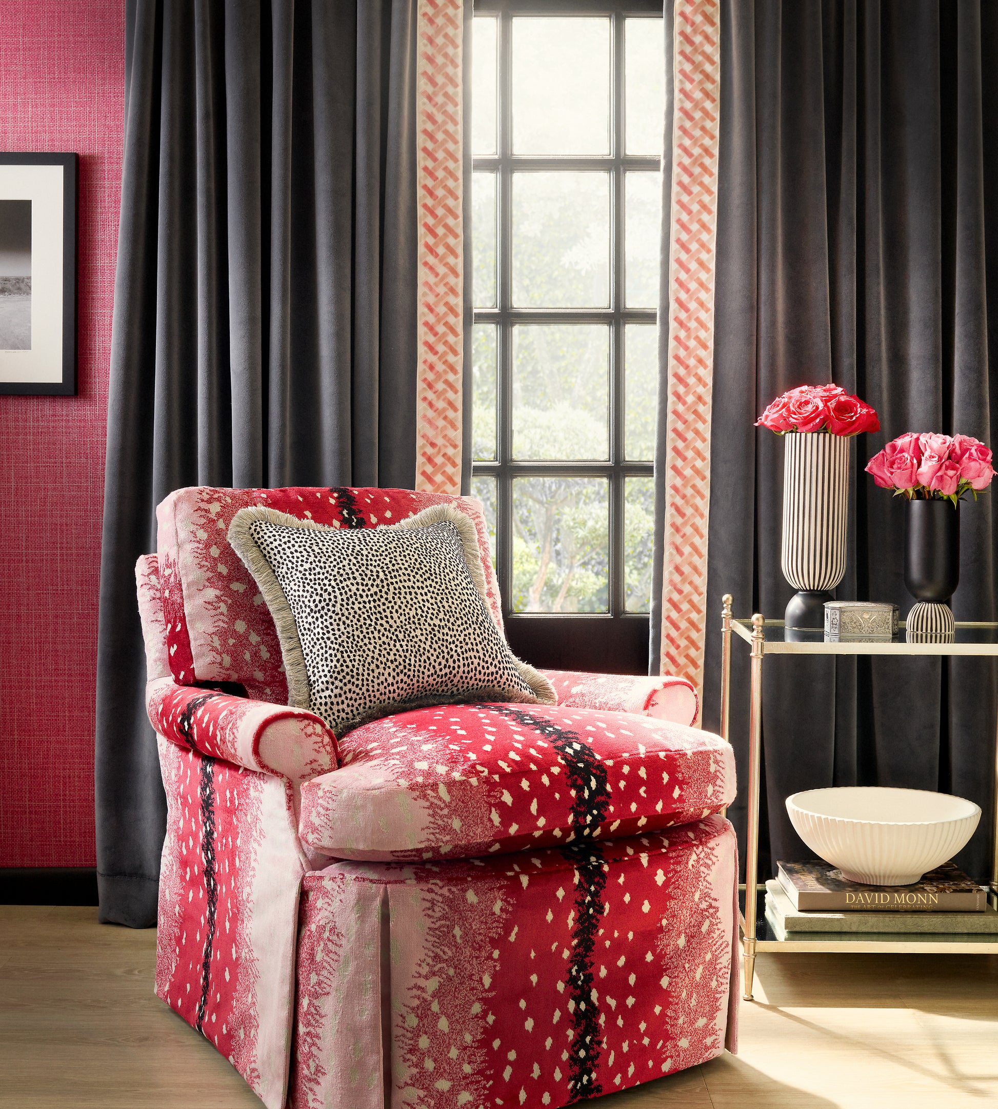 Purchase Old World Weavers Fabric SKU# AL 0006BOHE, Antelope Raspberry 2