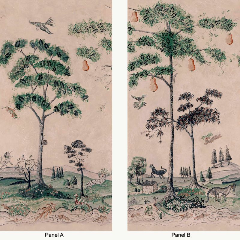 Sample - Amw10083.630.0 | Mythical Land, Pink Toile - Kravet Couture Wallpaper