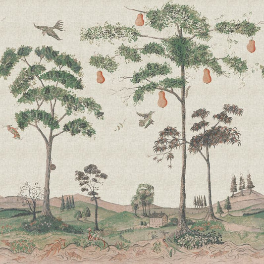 Purchase Amw10084.106.0 Mythical Land Linen, Green Toile - Kravet Couture Wallpaper