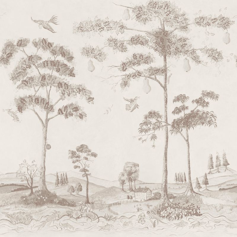 Sample - Amw10085.1101.0 | Mythical Land, Beige Toile - Kravet Couture Wallpaper