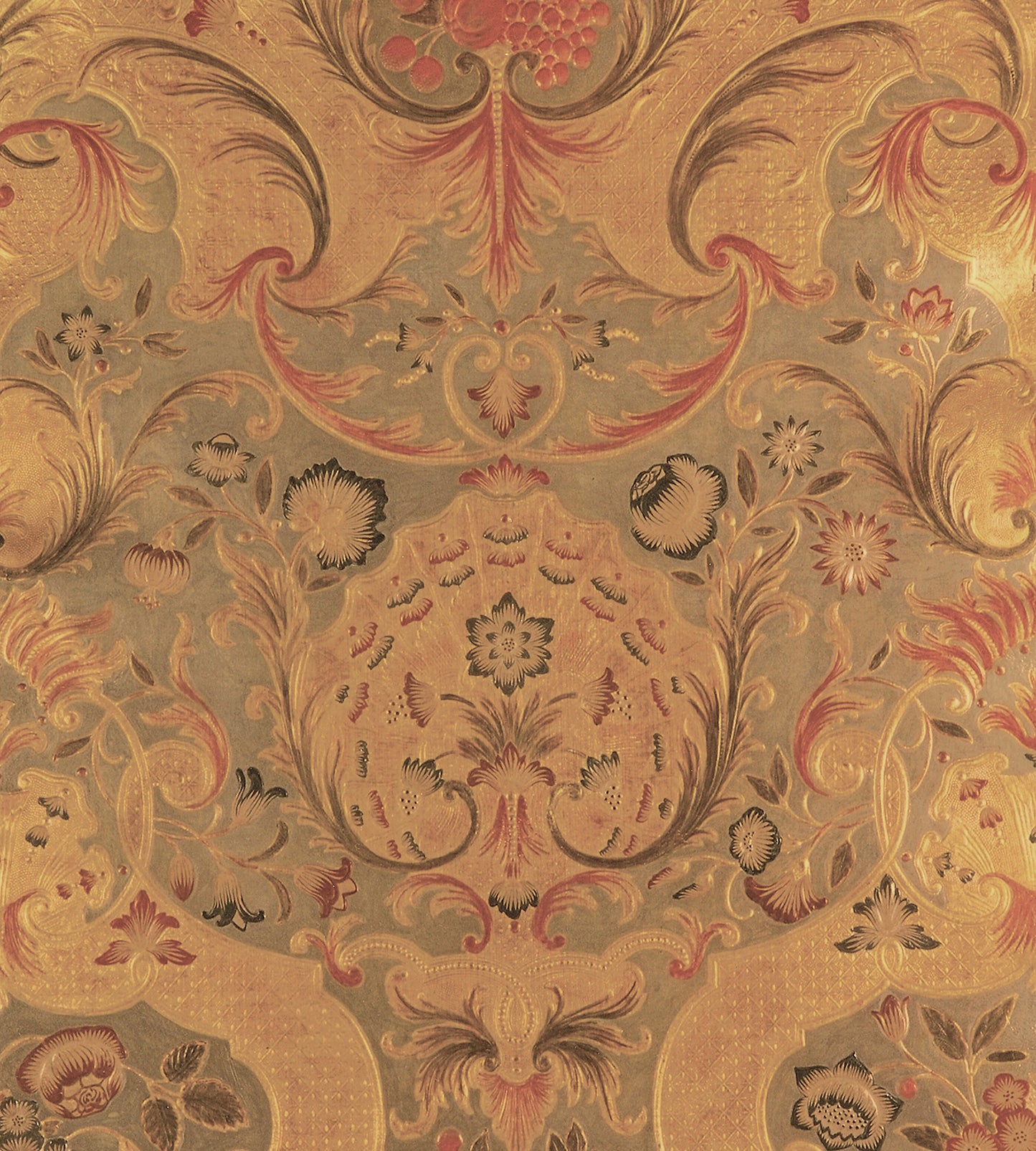 Purchase Old World Weavers Fabric SKU AQ 000421CD, Cuir Versailles Green/Multi 1