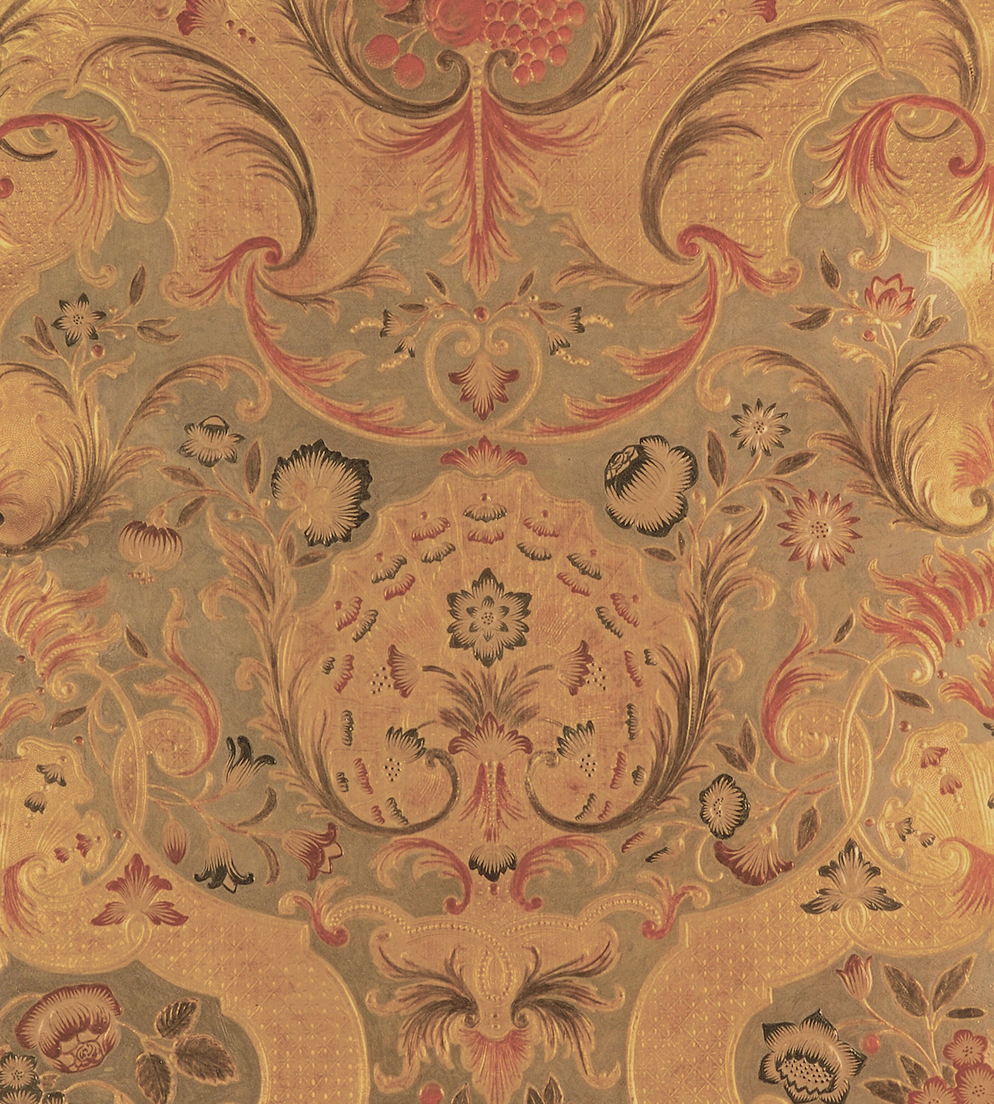 Purchase Old World Weavers Fabric SKU AQ 000421CD, Cuir Versailles Green/Multi 1