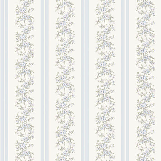 Purchase AST4650 A-Street Wallpaper, Marigold Wreath Baby Blue Rush Floral Stripe - LoveShackFancy