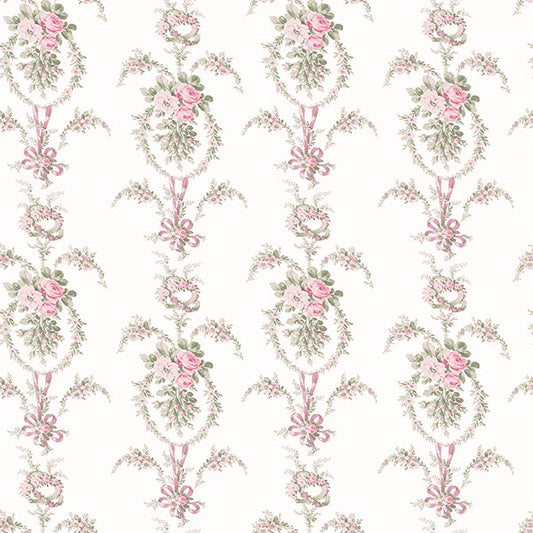 Purchase AST6088 A-Street Wallpaper, Rose Cheeks Party Pink Floral Cluster - LoveShackFancy