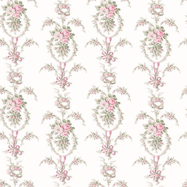 Purchase AST6088 A-Street Wallpaper, Rose Cheeks Party Pink Floral Cluster - LoveShackFancy