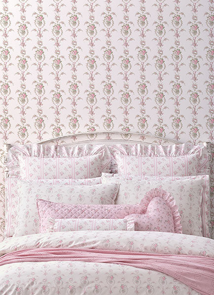 Purchase AST6088 A-Street Wallpaper, Rose Cheeks Party Pink Floral Cluster - LoveShackFancy1