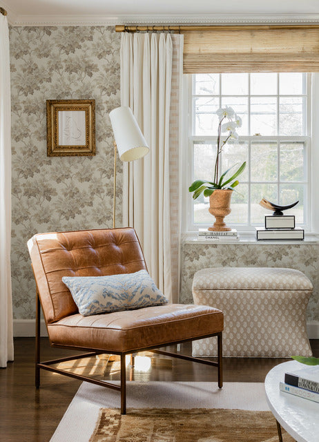 Purchase AST6356 A-Street Wallpaper, Oakcliff Taupe Leaf Trail - Erin Gates1