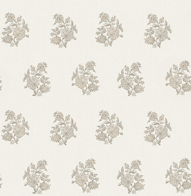 Purchase AST6360 A-Street Wallpaper, Overbrook Taupe Bouquet Toss - Erin Gates