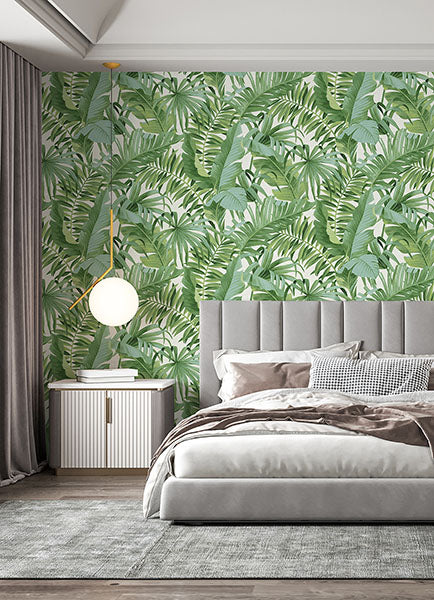 Purchase A-Street  Wallpaper ASTM5047, Tropical Palm Leaf Green1