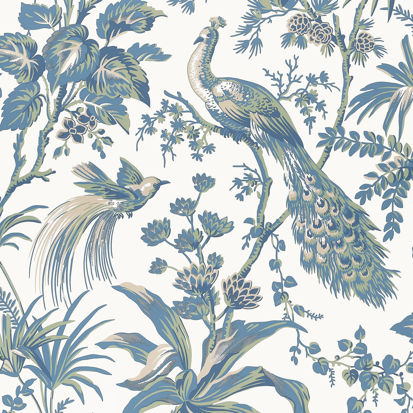 View Anna French Wallpaper Item# At57830 Pattern Name Peacock Toile From The Collection Bristol. 