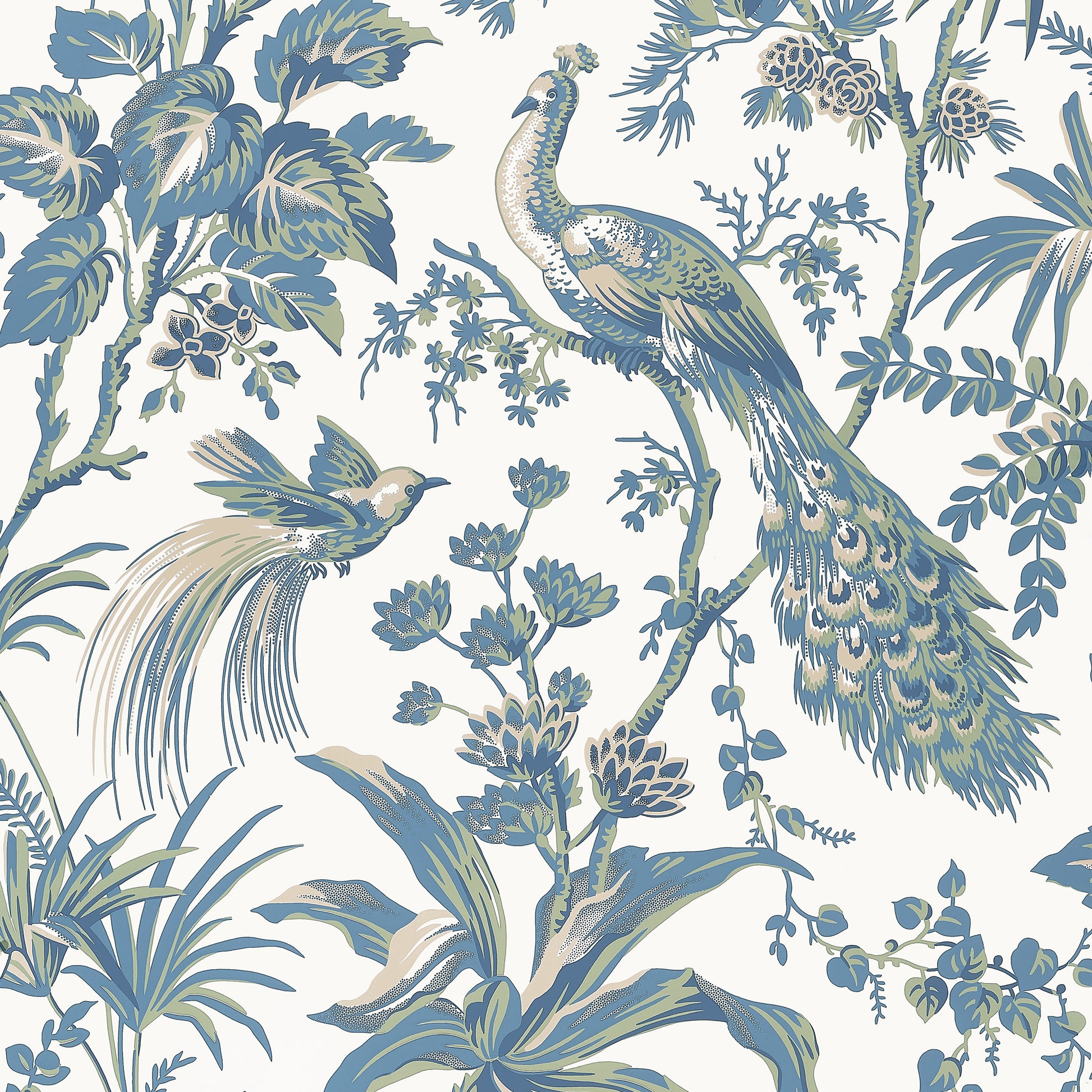 View Anna French Wallpaper Item# At57830 Pattern Name Peacock Toile From The Collection Bristol. 