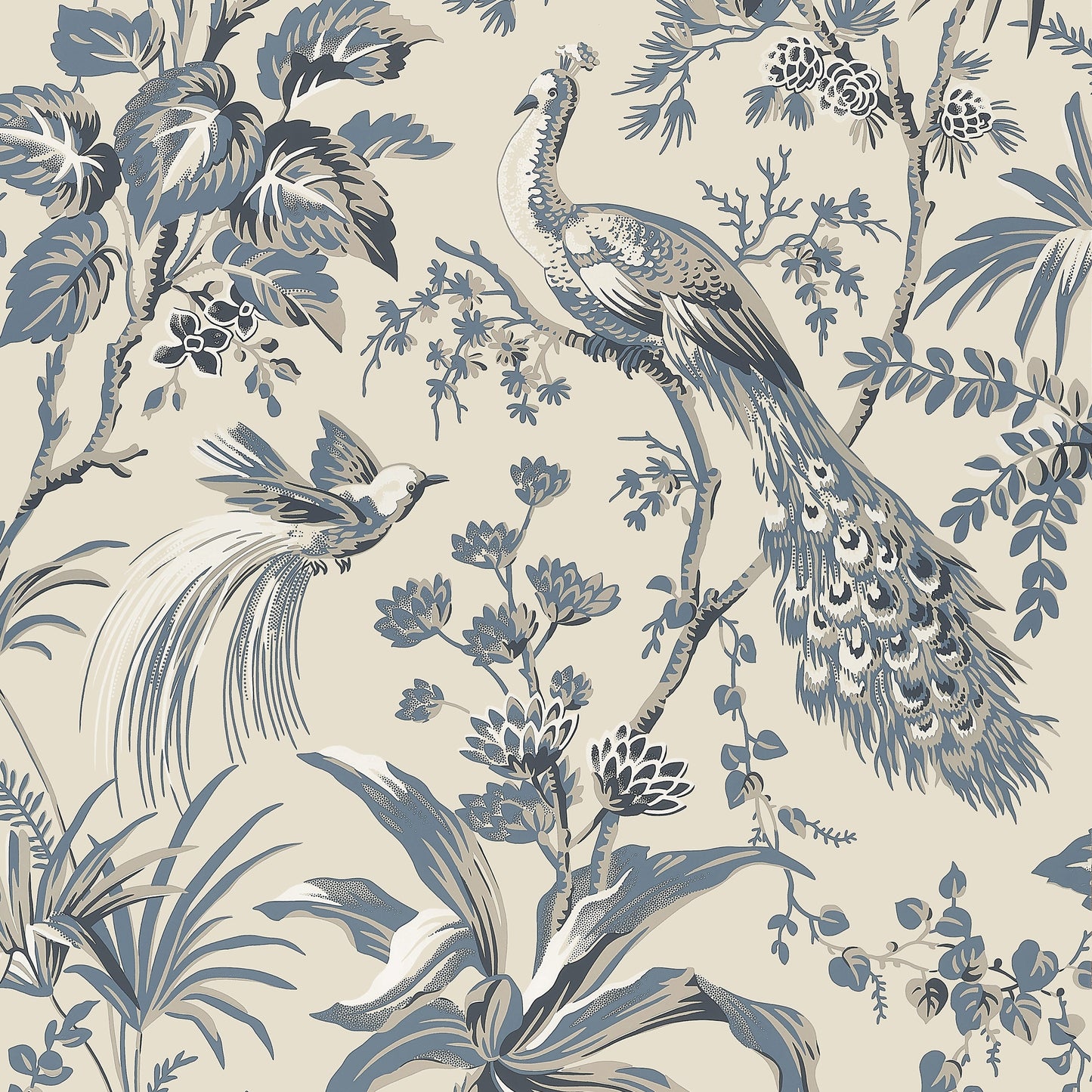Looking For Anna French Wallpaper Sku At57833 Pattern Name Peacock Toile From The Collection Bristol. 