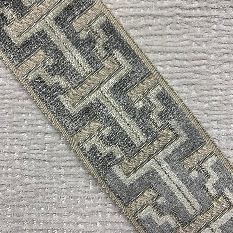 Sample 9357 Banks Tape Gray, Gray by Magnolia Fabric