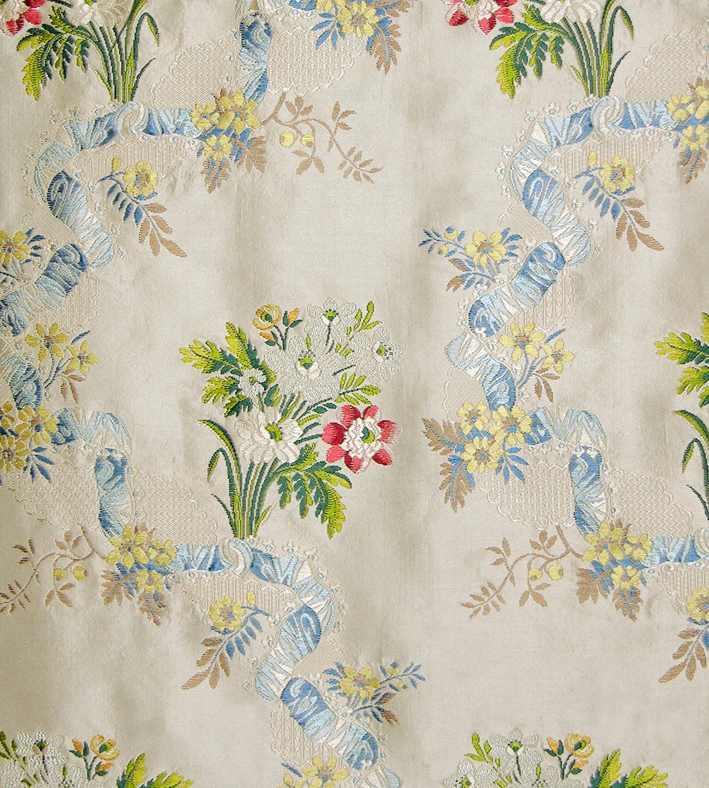 Purchase Old World Weavers Fabric Pattern BA 00016984, Louis Xvi Broche Beige / Blue 1