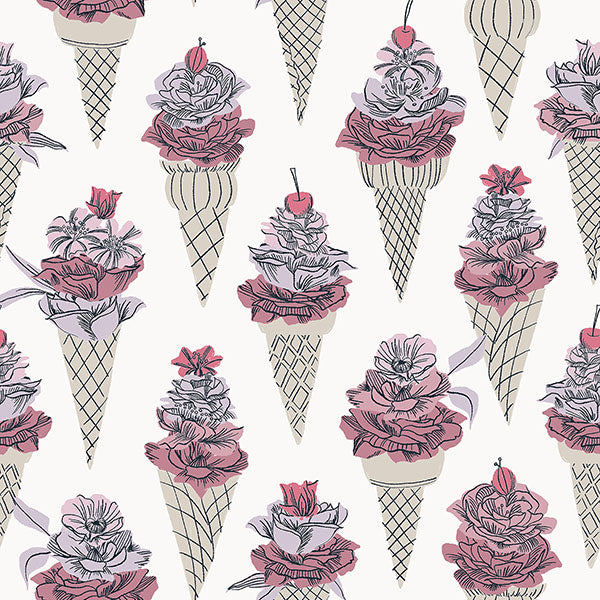 Purchase BDS6075 NuWallpaper Wallpaper, Pink Floral Ice Cream Peel & Stick - By Dylan M NuWallpaper