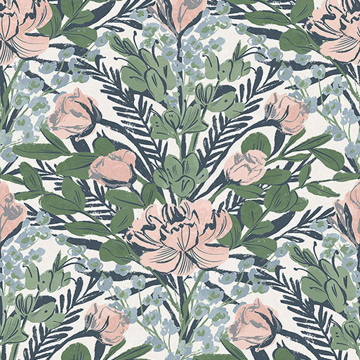 Purchase BDS6078 NuWallpaper Wallpaper, Soft Multi Moody June Blooms Peel & Stick - By Dylan M NuWallpaper