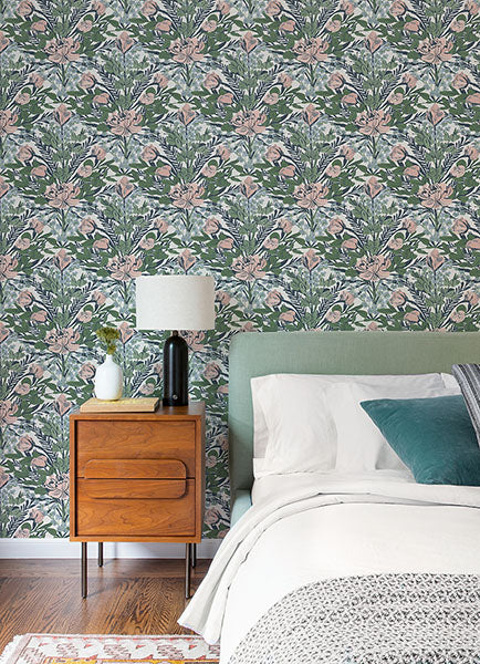 Purchase BDS6078 NuWallpaper Wallpaper, Soft Multi Moody June Blooms Peel & Stick - By Dylan M NuWallpaper1