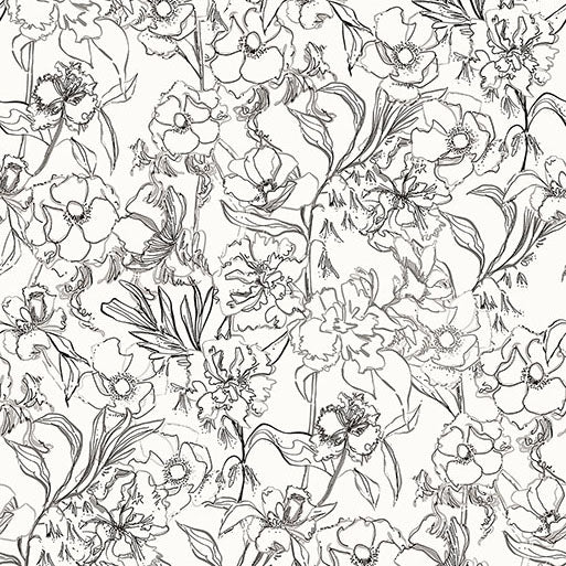 Purchase BDS6082 NuWallpaper Wallpaper, Grey May Bloom Peel & Stick - By Dylan M NuWallpaper