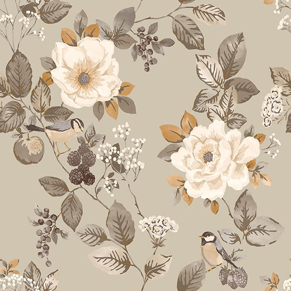 Purchase BG2301 Brewster Wallpaper, Bramble Beige Floral - Belgravia Decor