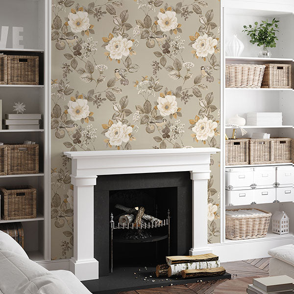 Purchase BG2301 Brewster Wallpaper, Bramble Beige Floral - Belgravia Decor1