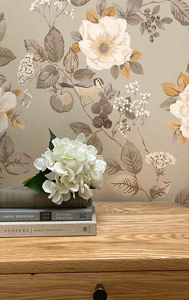 Purchase BG2301 Brewster Wallpaper, Bramble Beige Floral - Belgravia Decor12